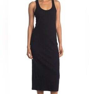 Banana Republic Classic Black Ribbed Midi Dress